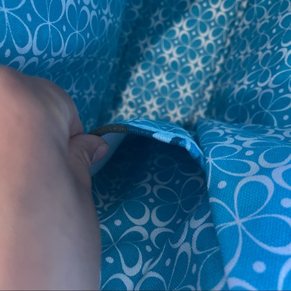 Blue Medium to Large Floral Tote Beach Bag - Picture 7 of 8